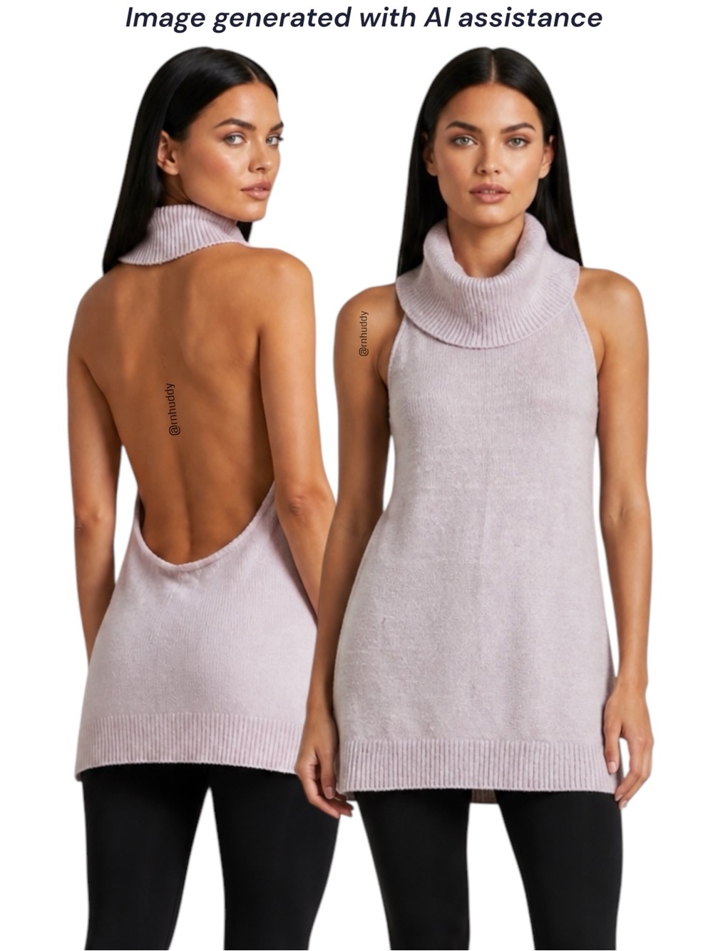 Free People M hushed Violet sleeveless turtleneck halter sweater
